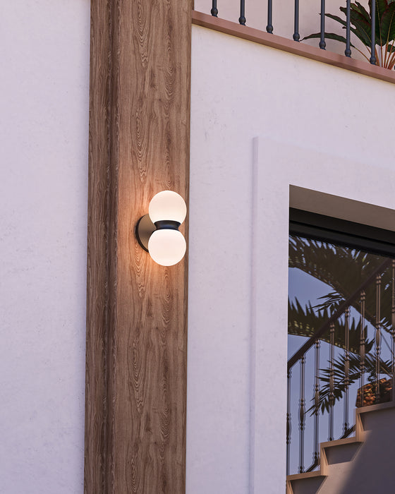 Peri LED Exterior Wall Mount Black/Opal Glass-Exterior-Kuzco Lighting-Lighting Design Store