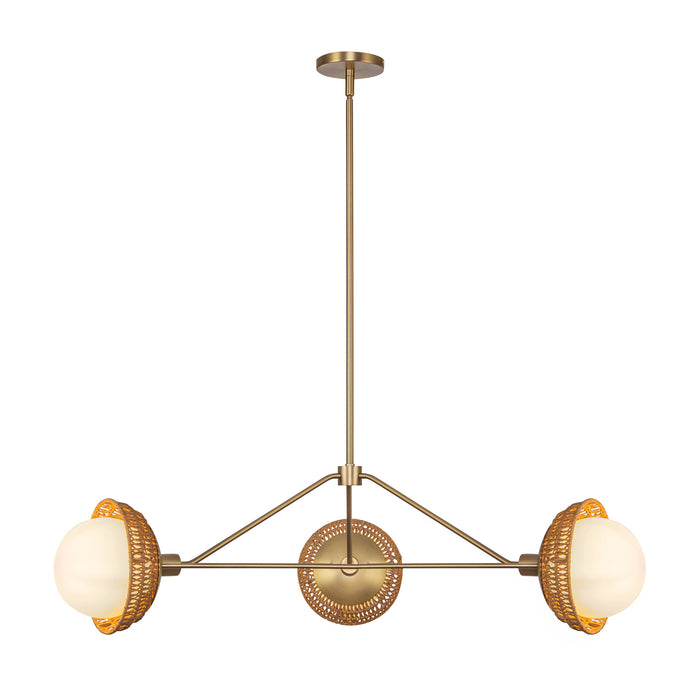 Perth Three Light Chandelier Brushed Gold/Opal Glass-Large Chandeliers-Alora-Lighting Design Store