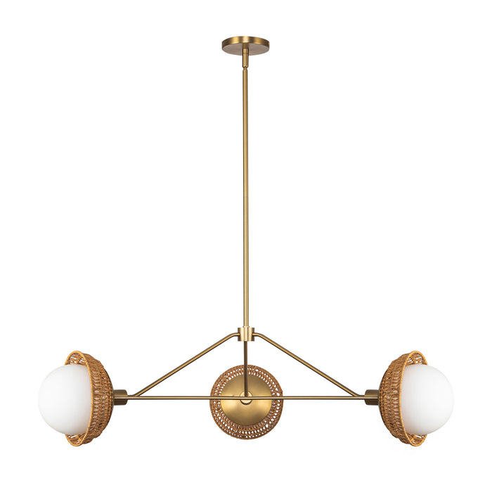Perth Three Light Chandelier Brushed Gold/Opal Glass-Large Chandeliers-Alora-Lighting Design Store