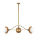 Perth Three Light Chandelier Brushed Gold/Opal Glass-Large Chandeliers-Alora-Lighting Design Store