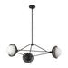 Perth Three Light Chandelier Matte Black/Opal Glass-Large Chandeliers-Alora-Lighting Design Store