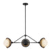 Perth Three Light Chandelier Matte Black/Opal Glass-Large Chandeliers-Alora-Lighting Design Store