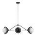 Perth Three Light Chandelier Matte Black/Opal Glass-Large Chandeliers-Alora-Lighting Design Store