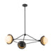 Perth Three Light Chandelier Matte Black/Opal Glass-Large Chandeliers-Alora-Lighting Design Store