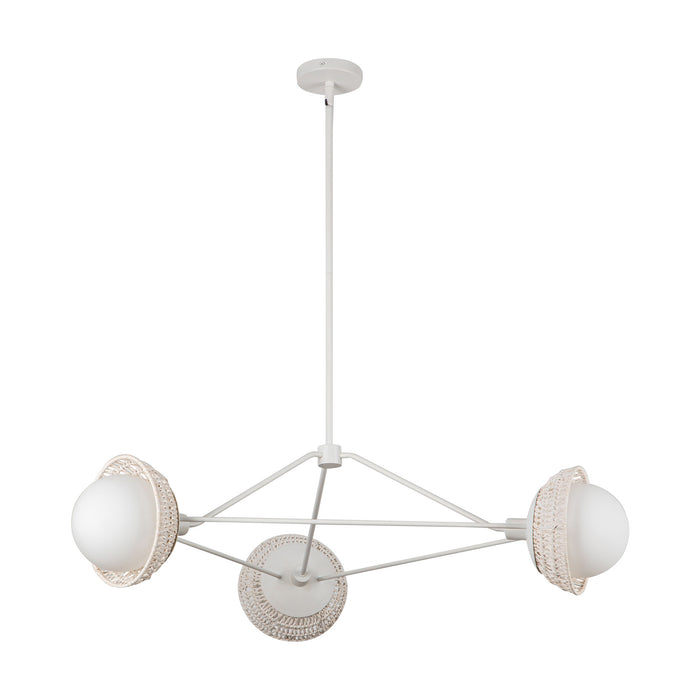 Perth Three Light Chandelier White/Opal Glass-Large Chandeliers-Alora-Lighting Design Store