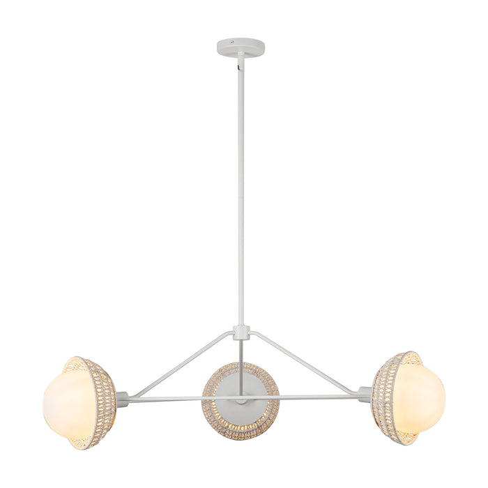 Perth Three Light Chandelier White/Opal Glass-Large Chandeliers-Alora-Lighting Design Store
