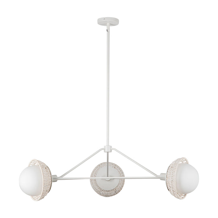 Perth Three Light Chandelier White/Opal Glass-Large Chandeliers-Alora-Lighting Design Store