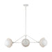 Perth Three Light Chandelier White/Opal Glass-Large Chandeliers-Alora-Lighting Design Store