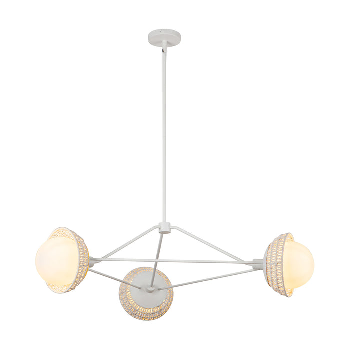 Perth Three Light Chandelier White/Opal Glass-Large Chandeliers-Alora-Lighting Design Store