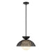 Perth One Light Pendant Matte Black/Opal Glass-Pendants-Alora-Lighting Design Store