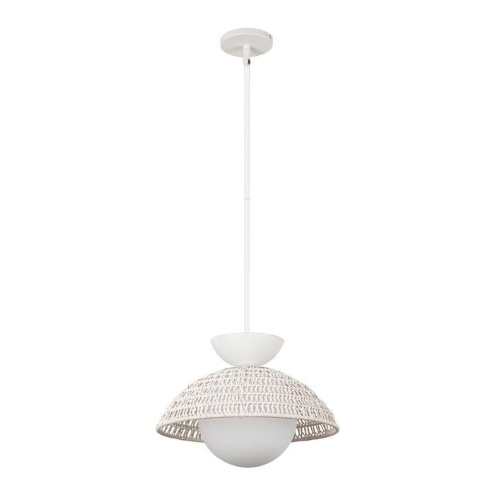 Perth One Light Pendant White/Opal Glass-Pendants-Alora-Lighting Design Store