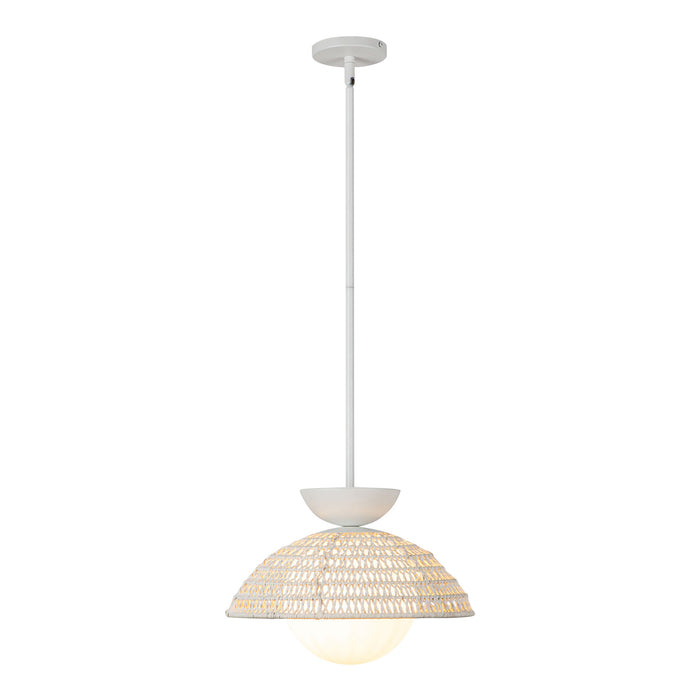 Perth One Light Pendant White/Opal Glass-Pendants-Alora-Lighting Design Store