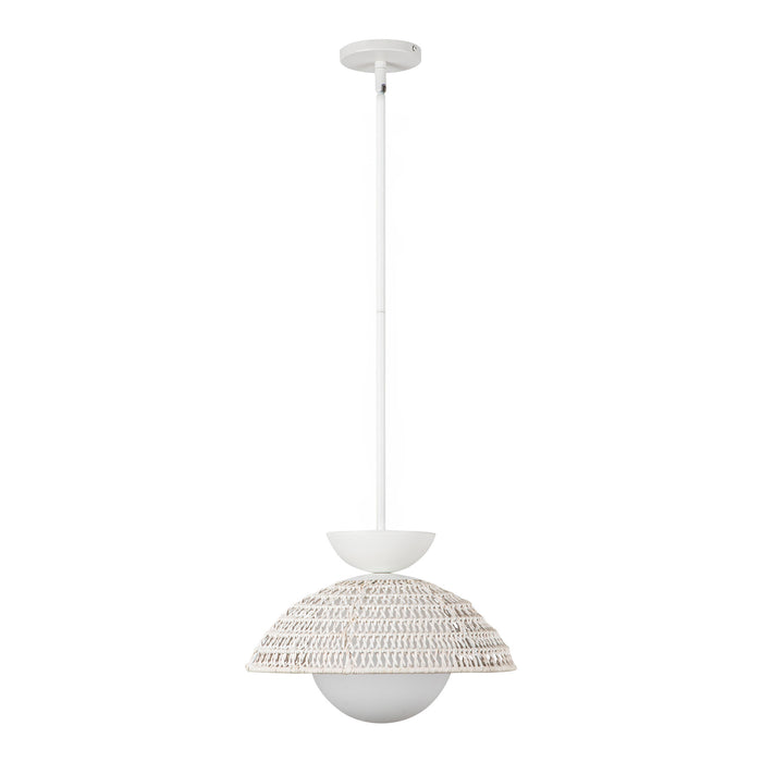 Perth One Light Pendant White/Opal Glass-Pendants-Alora-Lighting Design Store