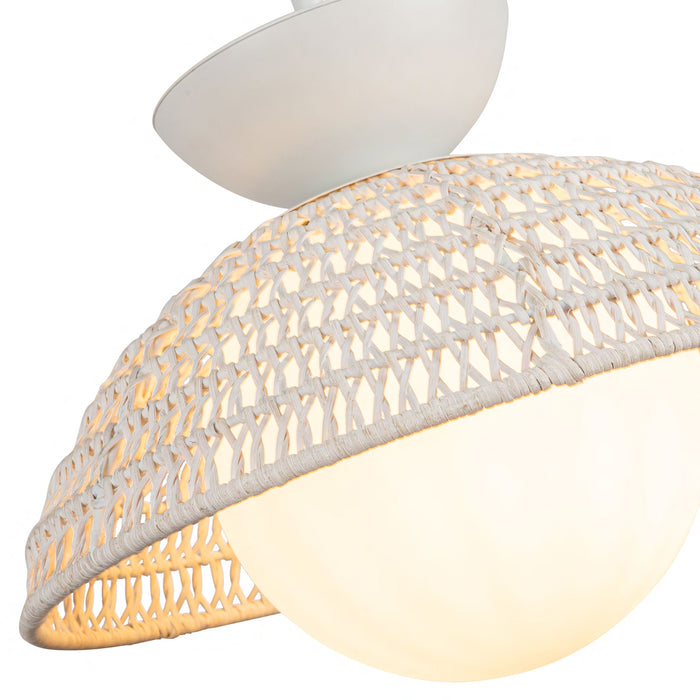 Perth One Light Pendant White/Opal Glass-Pendants-Alora-Lighting Design Store
