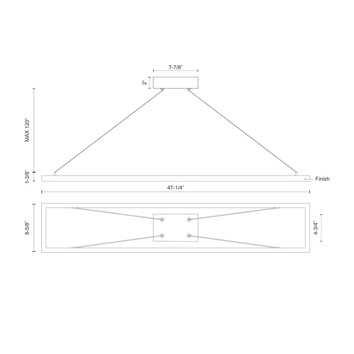 Piazza LED Pendant Black-Linear/Island-Kuzco Lighting-Lighting Design Store