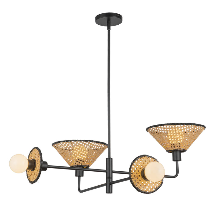 Piper Four Light Chandelier Matte Black-Mid. Chandeliers-Alora-Lighting Design Store