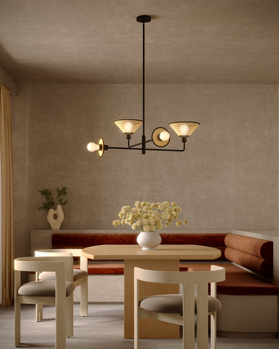 Piper Four Light Chandelier Matte Black-Mid. Chandeliers-Alora-Lighting Design Store