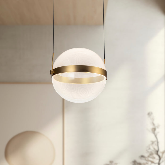 Pisces LED Pendant Brushed Gold/Light Guide-Pendants-Kuzco Lighting-Lighting Design Store