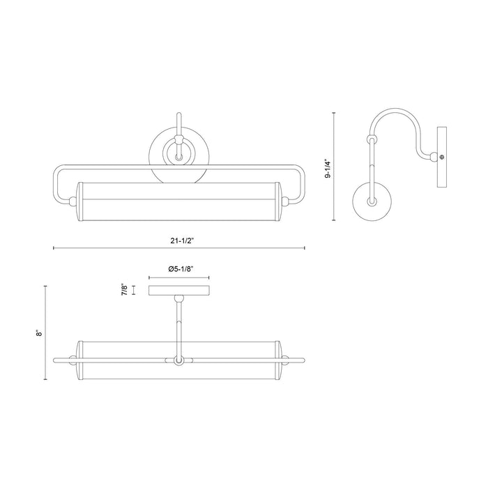Ellen LED Wall/Picture Light Brushed Gold-Specialty Items-Alora-Lighting Design Store