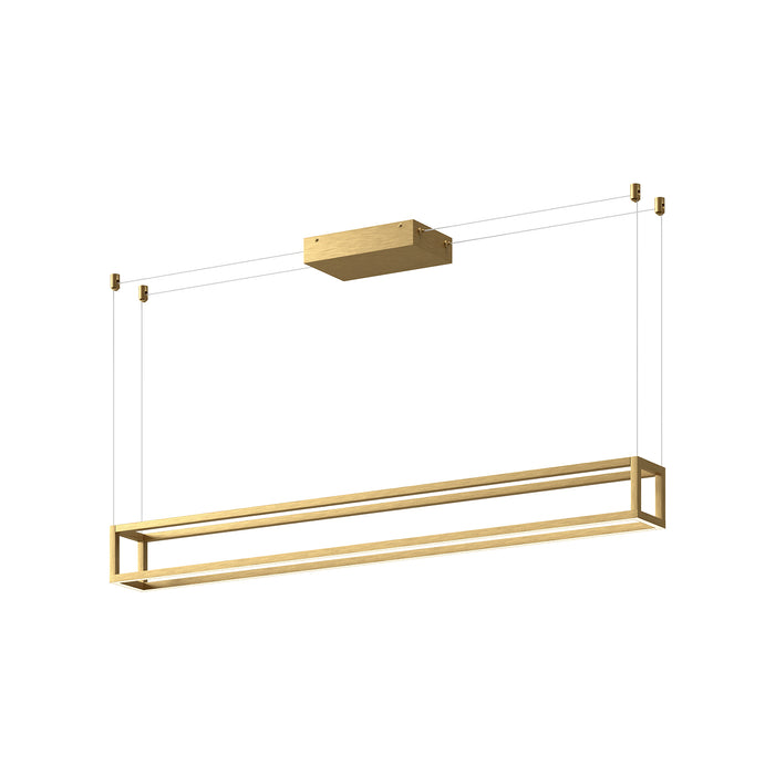 Plaza LED Linear Pendant Brushed Gold-Linear/Island-Kuzco Lighting-Lighting Design Store