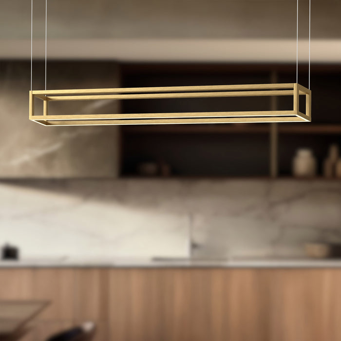 Plaza LED Linear Pendant Brushed Gold-Linear/Island-Kuzco Lighting-Lighting Design Store