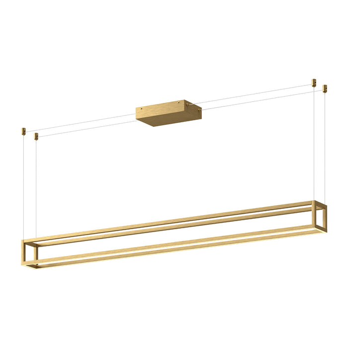 Plaza LED Linear Pendant Brushed Gold-Linear/Island-Kuzco Lighting-Lighting Design Store
