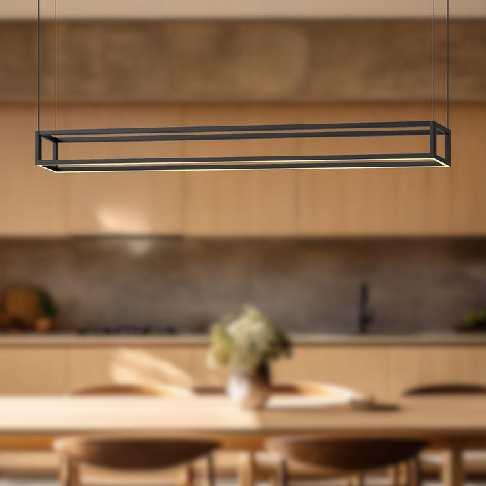 Plaza LED Linear Pendant Black-Linear/Island-Kuzco Lighting-Lighting Design Store