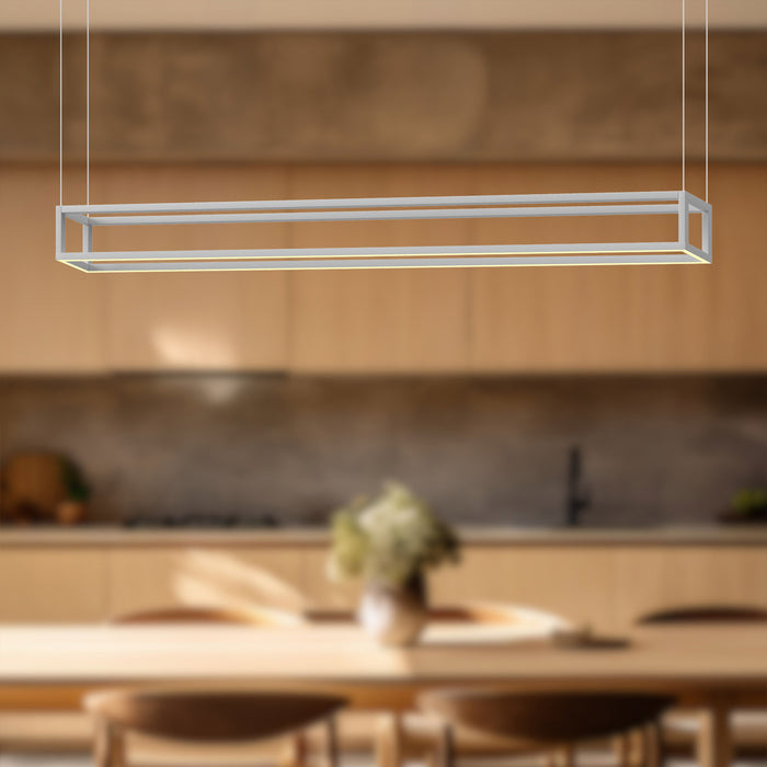 Plaza LED Linear Pendant White-Linear/Island-Kuzco Lighting-Lighting Design Store