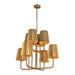 Plisse Eight Light Chandelier Aged Gold-Mid. Chandeliers-Alora-Lighting Design Store