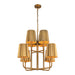 Plisse Eight Light Chandelier Aged Gold-Mid. Chandeliers-Alora-Lighting Design Store