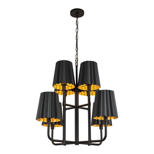 Plisse Eight Light Chandelier-Alora-Lighting Design Store