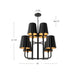 Plisse Eight Light Chandelier Aged Gold-Mid. Chandeliers-Alora-Lighting Design Store