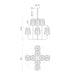 Plisse Eight Light Chandelier Aged Gold-Mid. Chandeliers-Alora-Lighting Design Store