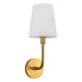 Plisse One Light Vanity Aged Gold/Opal Matte Glass-Sconces-Alora-Lighting Design Store