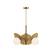Plume Three Light Chandelier Brushed Gold/Opal Glass-Mid. Chandeliers-Alora-Lighting Design Store