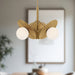 Plume Three Light Chandelier Brushed Gold/Opal Glass-Mid. Chandeliers-Alora-Lighting Design Store