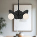 Plume Three Light Chandelier Matte Black/Opal Glass-Mid. Chandeliers-Alora-Lighting Design Store