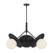 Plume Three Light Chandelier Matte Black/Opal Glass-Mid. Chandeliers-Alora-Lighting Design Store