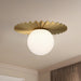 Plume One Light Flush Mount Brushed Gold/Opal Matte Glass-Flush Mounts-Alora-Lighting Design Store