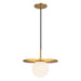Plume One Light Pendant Brushed Gold/Opal Matte Glass-Pendants-Alora-Lighting Design Store