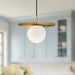 Plume One Light Pendant Brushed Gold/Opal Matte Glass-Pendants-Alora-Lighting Design Store