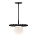 Plume One Light Pendant Matte Black/Opal Matte Glass-Pendants-Alora-Lighting Design Store