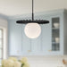 Plume One Light Pendant Matte Black/Opal Matte Glass-Pendants-Alora-Lighting Design Store