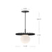 Plume One Light Pendant Matte Black/Opal Matte Glass-Pendants-Alora-Lighting Design Store