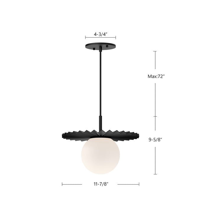 Plume One Light Pendant Brushed Gold/Opal Matte Glass-Pendants-Alora-Lighting Design Store