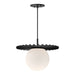 Plume One Light Pendant Matte Black/Opal Matte Glass-Pendants-Alora-Lighting Design Store