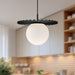 Plume One Light Pendant Matte Black/Opal Matte Glass-Pendants-Alora-Lighting Design Store