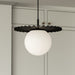 Plume One Light Pendant Matte Black/Opal Matte Glass-Pendants-Alora-Lighting Design Store