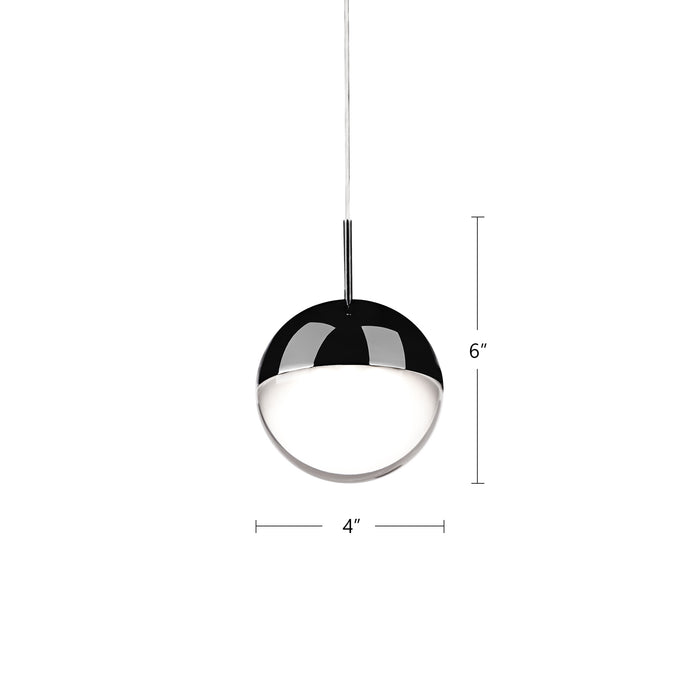 Pluto LED Pendant Black Chrome-Mini Pendants-Kuzco Lighting-Lighting Design Store
