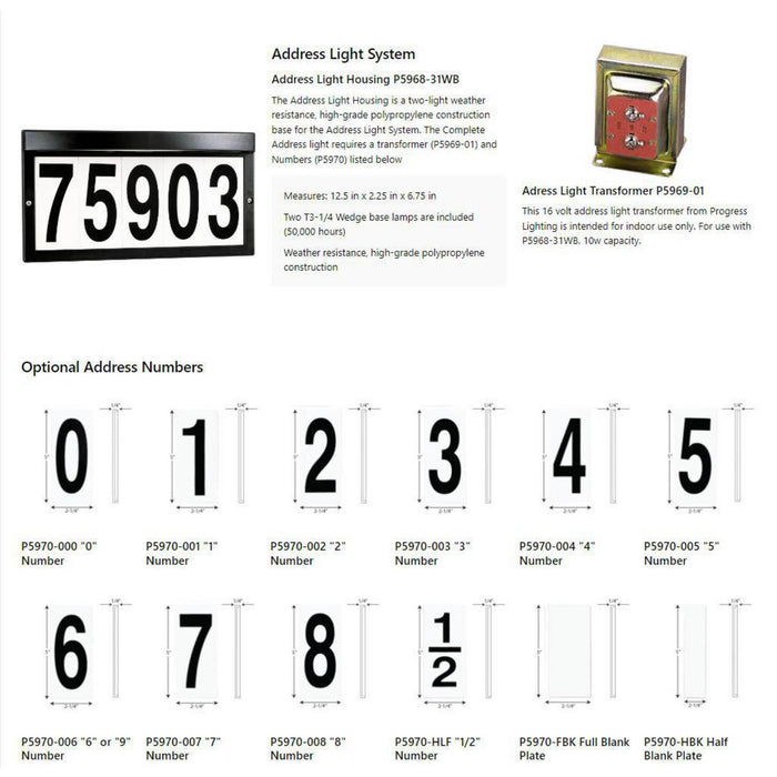 Address Numbers-Exterior-Progress Lighting-Lighting Design Store